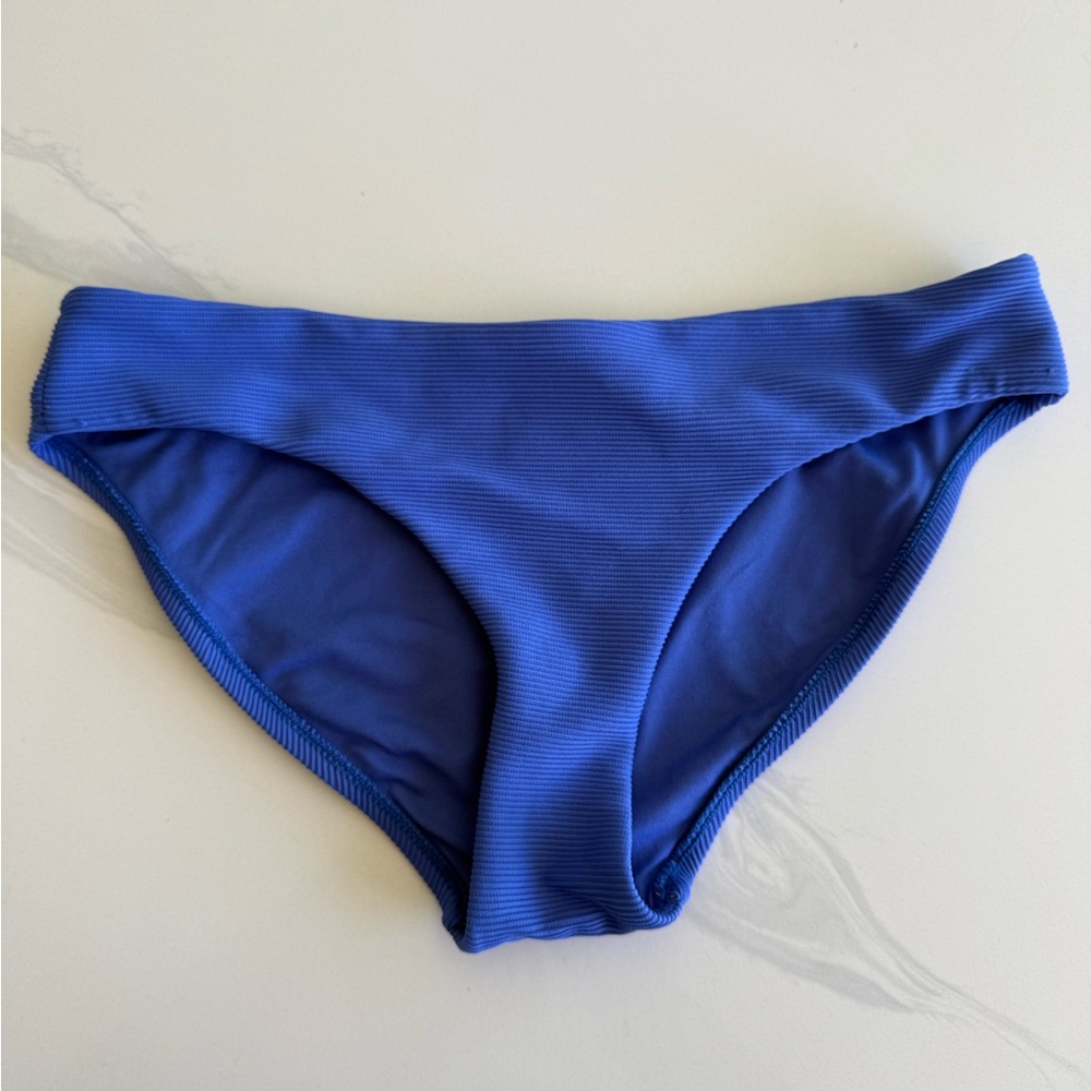 Milea Classic Periwinkle Full Coverage Ribbed Bikini Bottom Size 10